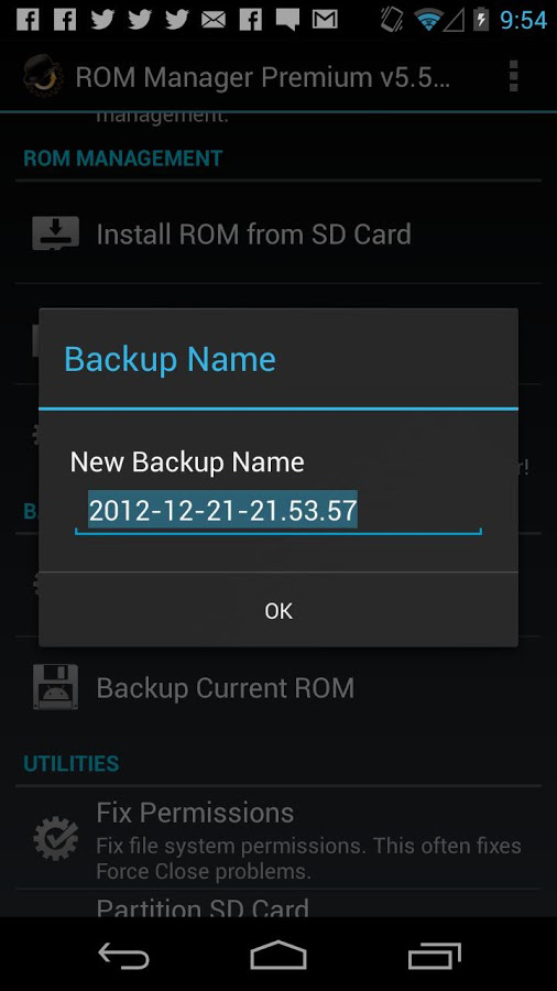 ROM Manager for Android in 2013 – Backup Name