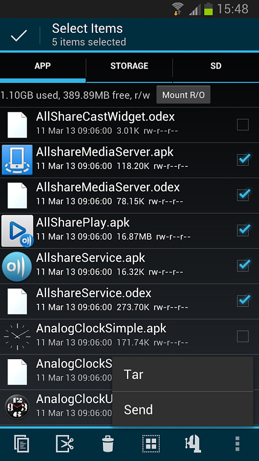 Root Explorer for Android in 2013 – Selected Items – App
