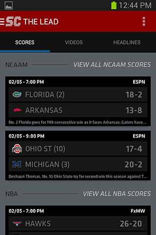 ScoreCenter for Android in 2013