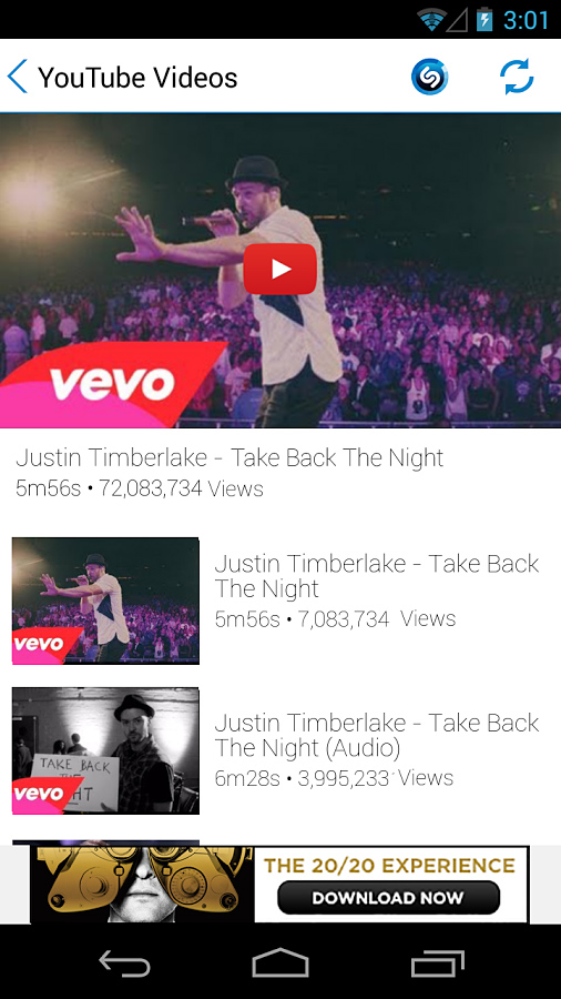 Shazam for Android in 2013 – YouTube Videos