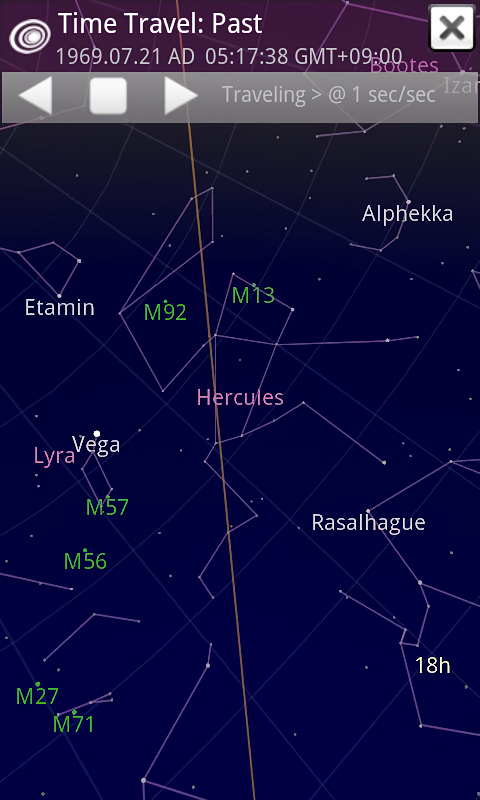 Sky Map for Android in 2013 – Time Travel: Past