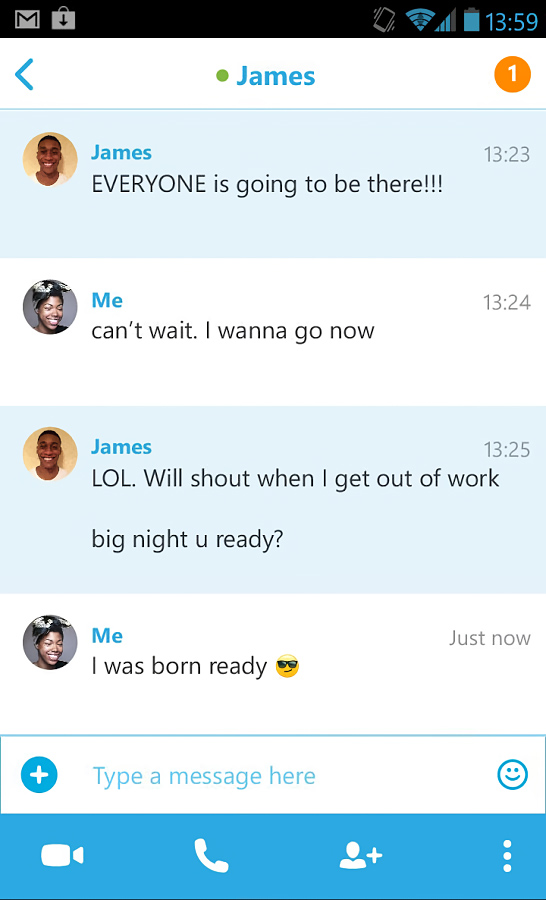 Skype for Android in 2013 – Conversation