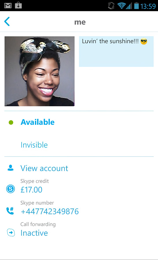Skype for Android in 2013 – Contact Profile