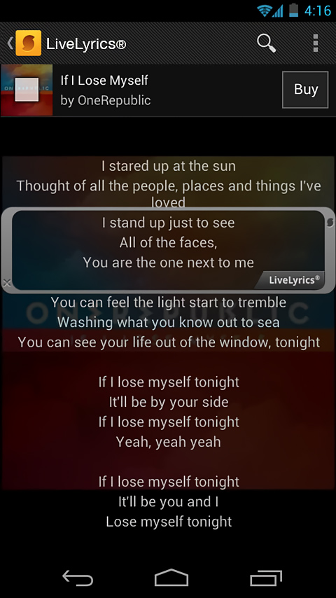 SoundHound for Android in 2013 – LiveLyrics