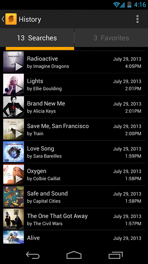 SoundHound for Android in 2013 – History