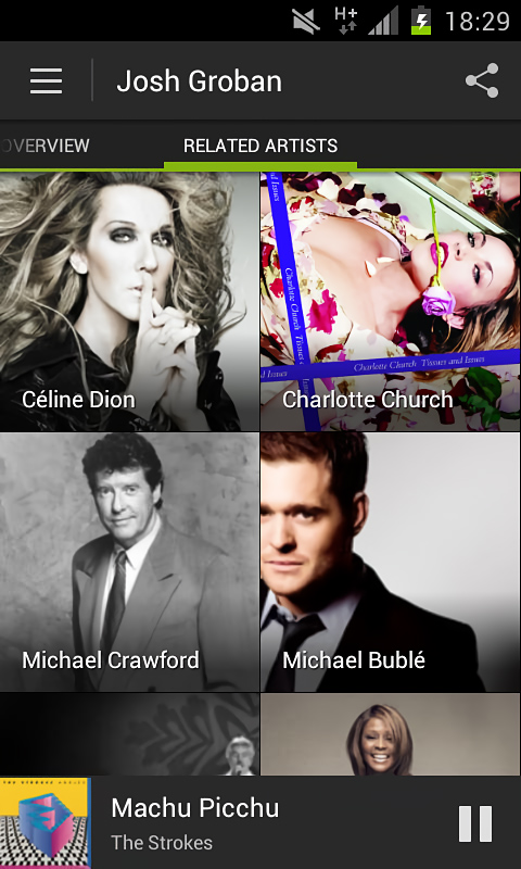 Spotify for Android in 2013 – Related Artists