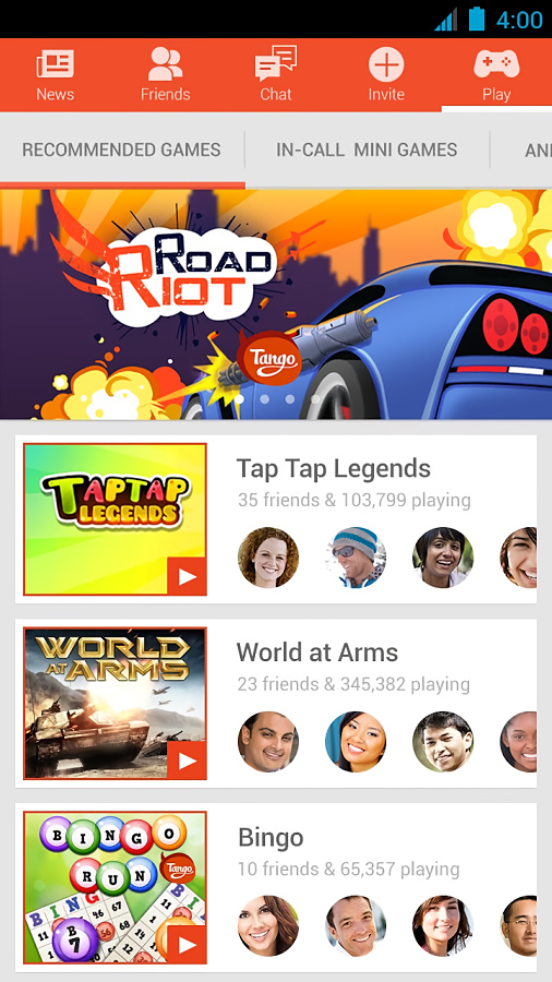 Tango Messenger, Video & Calls for Android in 2013 – Recommended Games