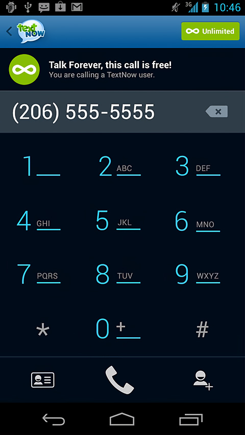 TextNow for Android in 2013 – Calling
