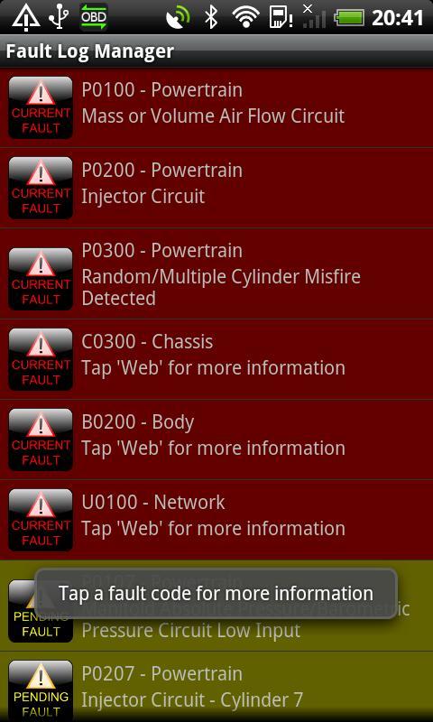 Torque Pro (OBD 2 & Car) for Android in 2013 – Fault Log Manager