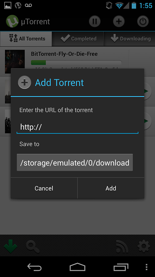 µTorrent - Torrent App for Android in 2013 – Add Torrent
