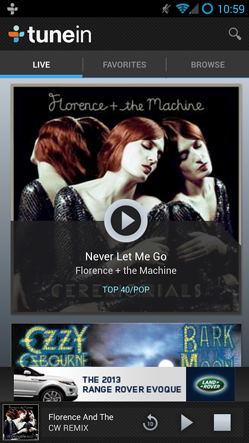 TuneIn Radio for Android in 2013 – Live