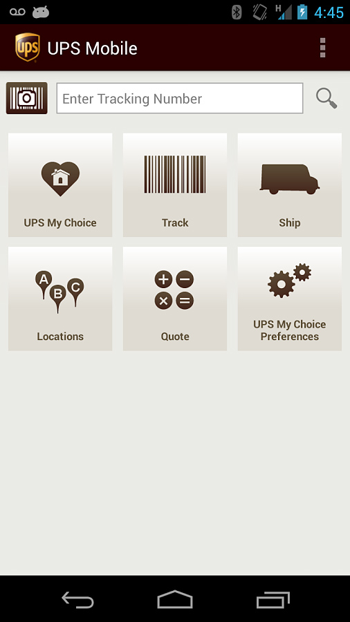 UPS Mobile for Android in 2013