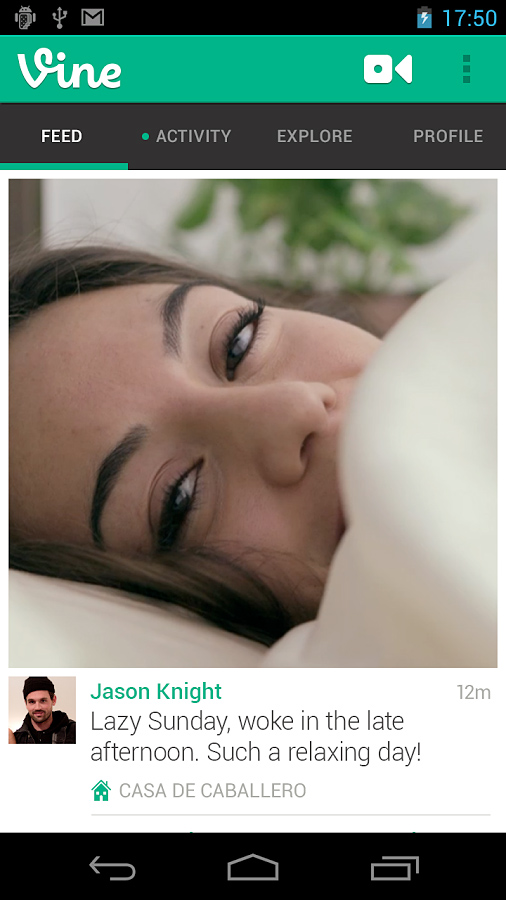 Vine for Android in 2013 – Feed