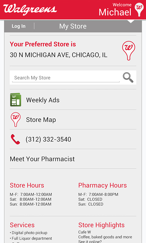 Walgreens for Android in 2013 – My Store