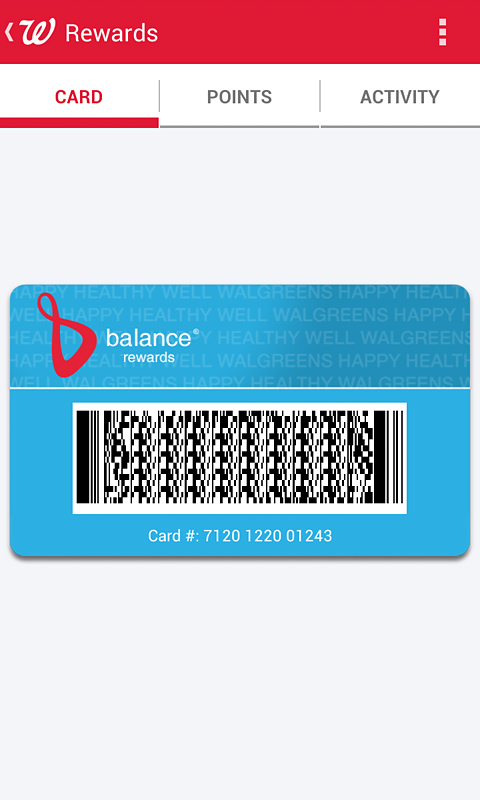 Walgreens for Android in 2013 – Card