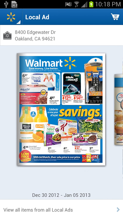 Walmart for Android in 2013 – Local Ad
