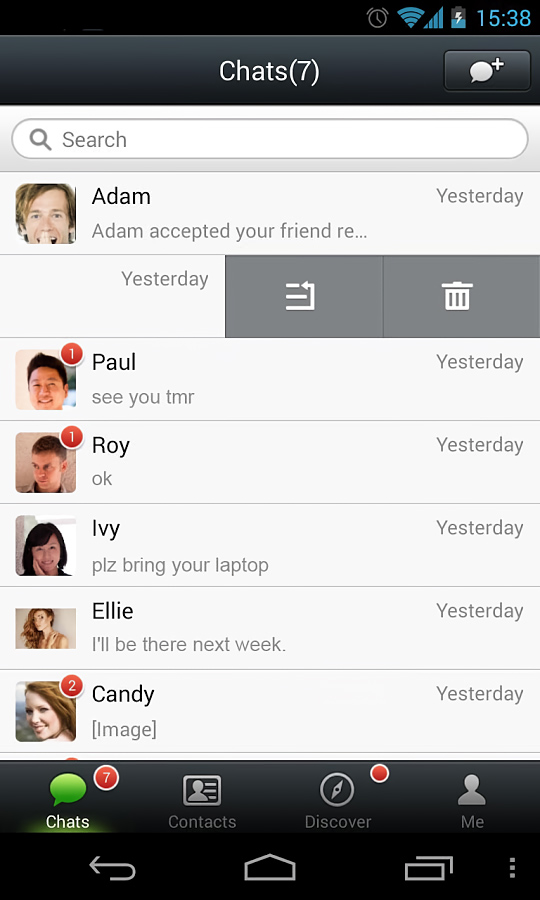 WeChat for Android in 2013 – Chats