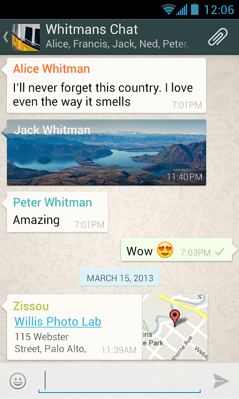 WhatsApp Messenger for Android in 2013