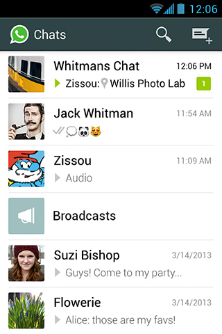 WhatsApp Messenger for Android in 2013