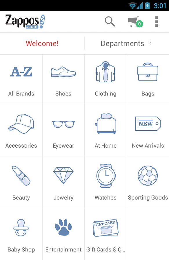 Zappos for Android in 2013