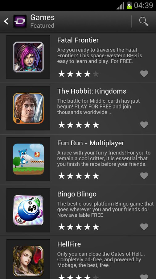 Zedge for Android in 2013 – Games