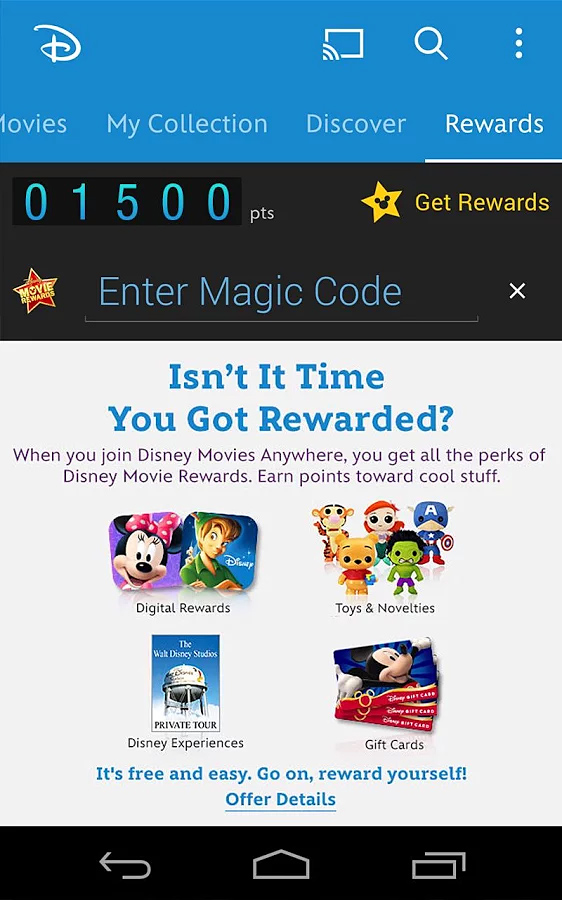 Disney Movies Anywhere for Android in 2014 – Rewards