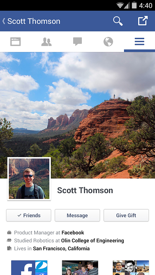 Facebook for Android in 2014 – Profile