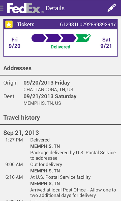 FedEx Mobile for Android in 2014 – Details