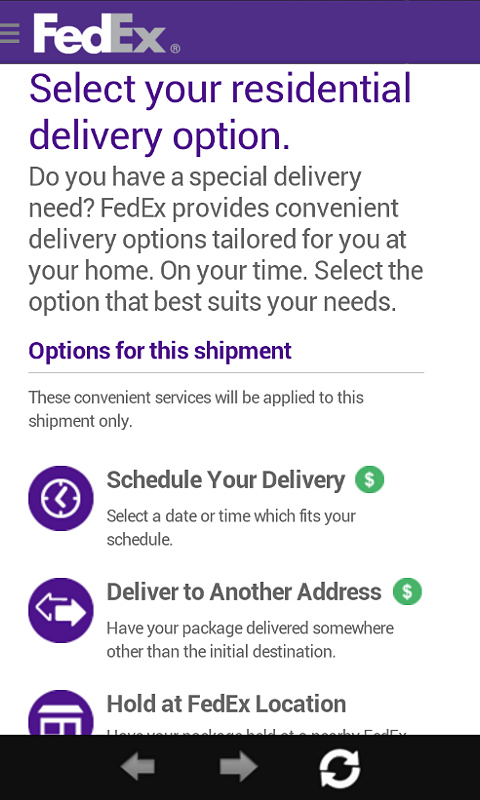 FedEx Mobile for Android in 2014