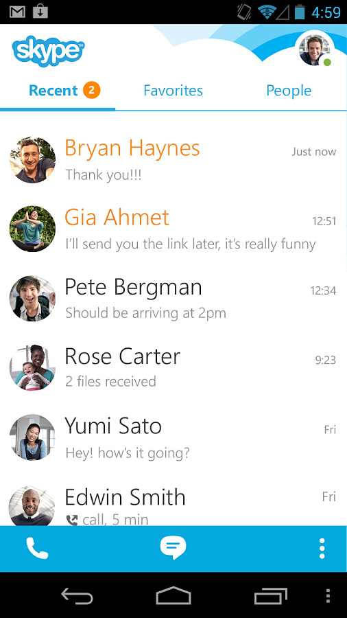 Skype for Android in 2014 – Recent