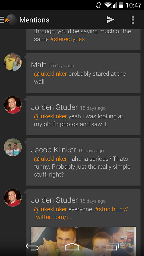 Talon for Twitter for Android in 2014 – Mentions