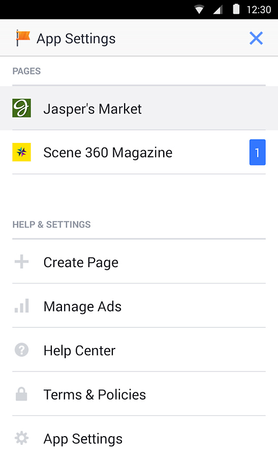 Facebook Pages Manager for Android in 2015 – App Settings
