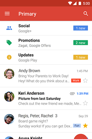Gmail for Android in 2015