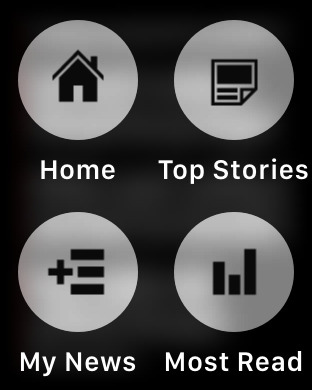 BBC News for Apple Watch in 2015 – Navigation