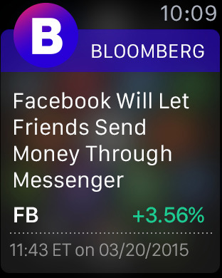 Bloomberg Business for Apple Watch in 2015