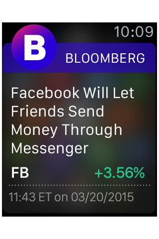 Bloomberg Business for Apple Watch in 2015