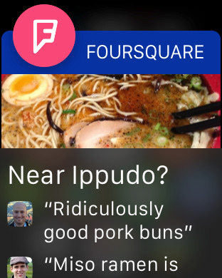 Foursquare for Apple Watch in 2015