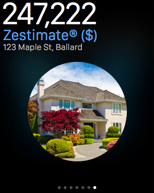 Real Estate by Zillow for Apple Watch in 2015 – Zestimate