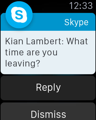 Skype for Apple Watch in 2015