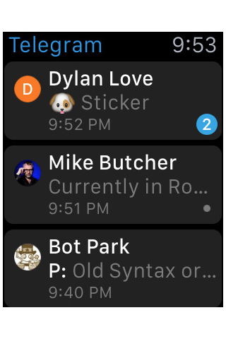 Telegram Messenger for Apple Watch in 2015