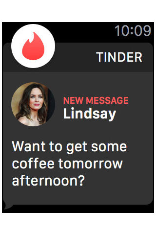 Tinder for Apple Watch in 2015