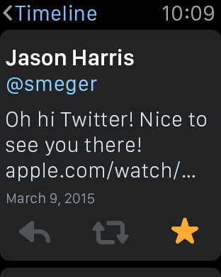 Twitter for Apple Watch in 2015 – Timeline