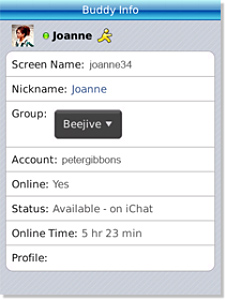 BeejiveIM for BlackBerry in 2011 – Buddy Info