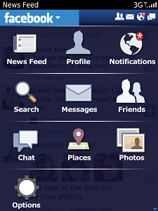 Facebook for BlackBerry in 2011 – News Feed
