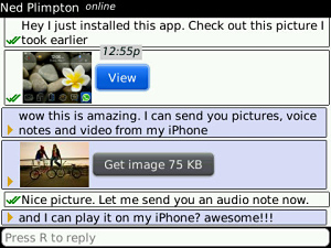 WhatsApp Messenger for BlackBerry in 2011 – Chat