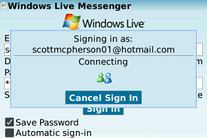Windows Live Messenger for BlackBerry in 2011