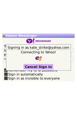 Yahoo! Messenger for BlackBerry in 2011