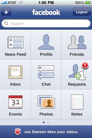 Facebook for iPhone in 2009