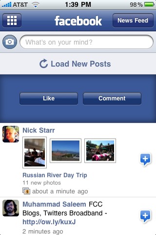 Facebook for iPhone in 2009
