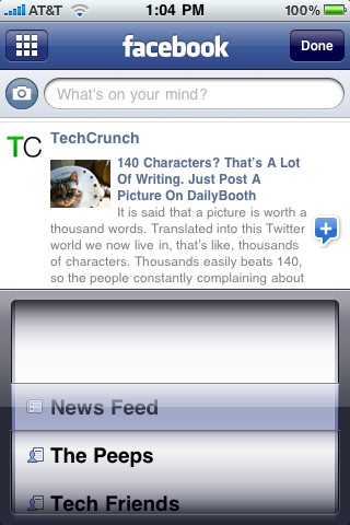 Facebook for iPhone in 2009